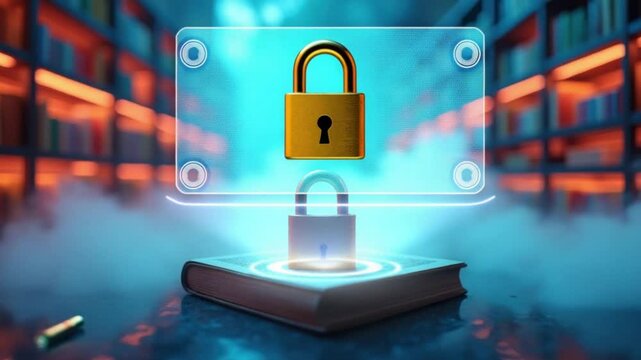 Digital Lock Symbolizing Online Copyright