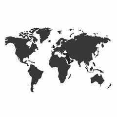 World map icon vector on white background.