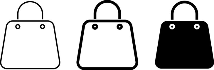 bag shopping icon set. paper bags sign. Bag symbol. Online Shop Symbol.
