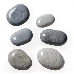 Floating Smooth Gray Pebbles &ndash; Repeating Zen Stones on Transparent