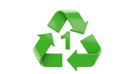 Obraz premium Isolated Recycling Symbol with Number 1