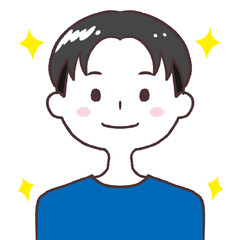 髪つやつや男性イラスト