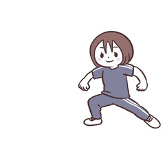 反復横跳びする人のイラスト