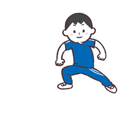 反復横跳びする男性のイラスト