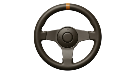 Isolated car steering wheel