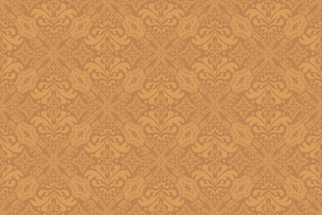 Damask vector seamless pattern. Ikat ornament. Ethnic South Western decor style. Ikat Boho geometric ornament. Vector seamless pattern. Mexican blanket, rug. Woven carpet