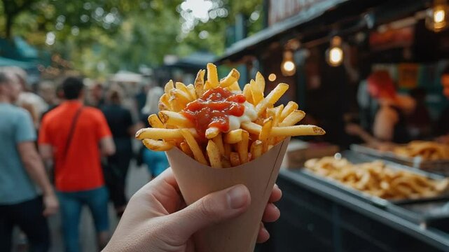 friet (dutch fries) stand video