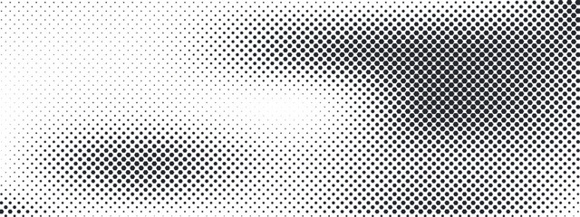 Geometric hexagon structure with gradient halftone effect. Digital seamless background in black and white. Abstract pattern ideal for modern, cool, and subtle graphic projects.