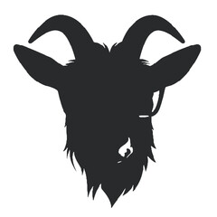 Obraz premium goat wearing sunglasses engraving black and white outline