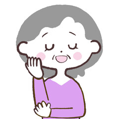 Fototapeta premium 楽しい想像シニア女性イラスト