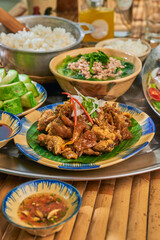 table with food vietnamese