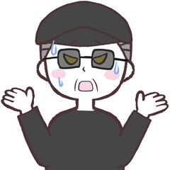 慌てる不審者イラスト