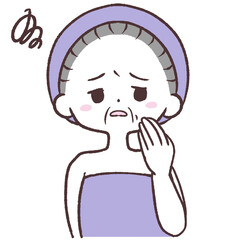 ほうれい線が気になるシニアイラスト