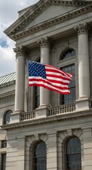American flag (USA flag) waving proudly