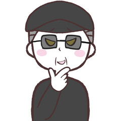 悪だくみする男性イラスト