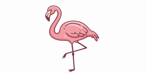 Obraz premium Hand Drawn Doodle Vector Illustration of a Flamingo