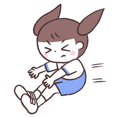幅跳びする女の子イラスト