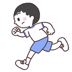 走る男の子イラスト