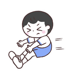 幅跳びする男の子イラスト