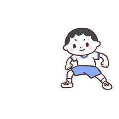 反復横跳びする男の子イラスト