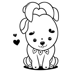 Adorable puppy with a heart-shaped decoration