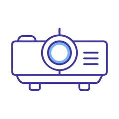Projector Representing Visual Media Presentation Icon Design
