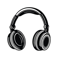 Noise canceling headphone modern icon silhouette vector with white background