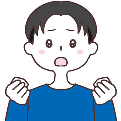 お願いする爽やか男性上半身イラスト
