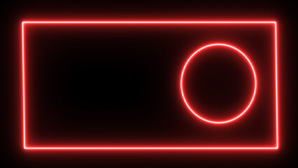 Neon frames set with electro flash of lightning vector illustration. Thunder frame. Magic lightning border, electric energy square and shock power thunderbolt circle vector set.