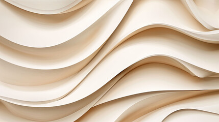 Obraz premium Elegant abstract paper layers in soft neutral tones, 3D depth effect, perfect for modern backgrounds and web design