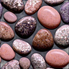 loating Smooth Gray Pebbles &ndash; Repeating Zen Stones on Transparent