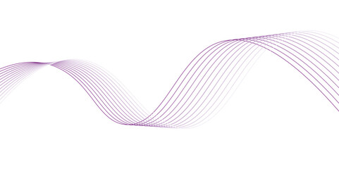 Abstract purple wave element for design. Modern abstract glowing wave background. Dynamic flowing wave lines design element.
