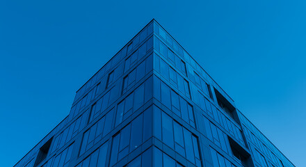 Obraz premium Twilight Blue: Modern Architecture's Ascent AI Generated