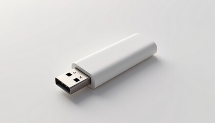 USB flash drive mockup, unplugged, soft plastic finish