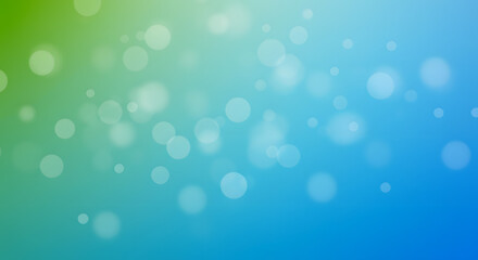 Abstract blue and green bokeh background with blurred circles and light effect