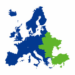 Europe map vector on white background.