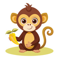 Fototapeta premium monkey with a bananna vector 