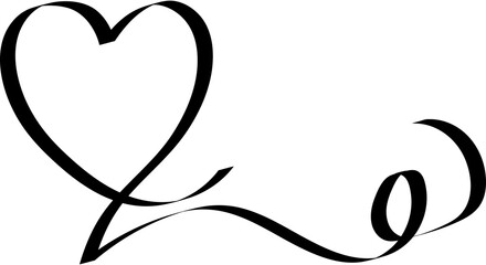 Set of heart ribbons. Element for design