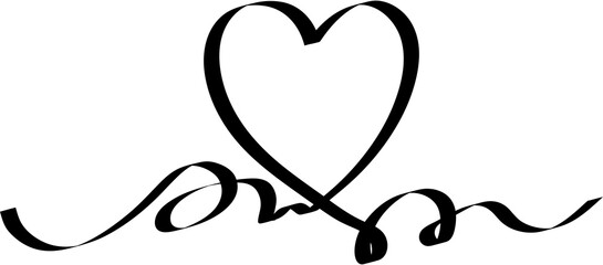 Set of heart ribbons. Element for design