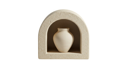 Isolated vase in niche