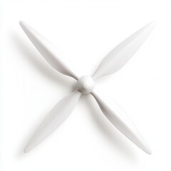 nature conservation concept. White propeller with four blades against a plain background.