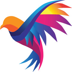 Abstract bird Modern logo design colorful