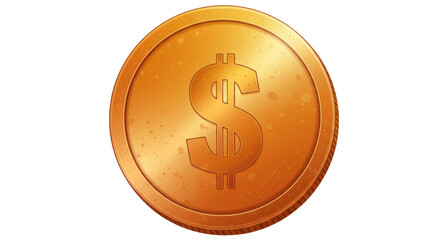Isolated Golden Dollar Coin