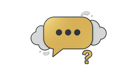 Isolated Speech Bubble with Question Mark