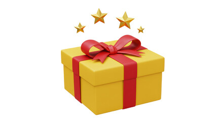 Isolated Gift Box with Stars