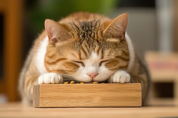Cat Napping on Food Tray