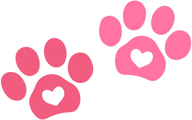 Dog or Cat paw with heart © Otomedream