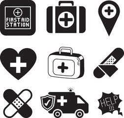 Printable vector illustration of First Aid Vector