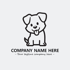 Dog illustration black and white for logo company vector image
