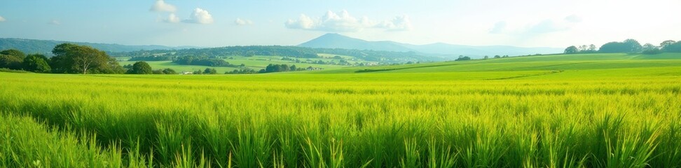 Obraz premium Vast farmland panorama, diverse crops thriving, agriculture, corn